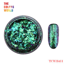 Load image into Gallery viewer, TCT-247 Chameleon Multi Chrome Nail Powder Natural Mica Iridescent Nail Flakes