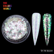 Load image into Gallery viewer, TCT-238 Unicorn White Chameleon Flakes Magic Aurola Foil Chrome Chameleon Shards