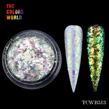 Load image into Gallery viewer, TCT-238 Unicorn White Chameleon Flakes Magic Aurola Foil Chrome Chameleon Shards