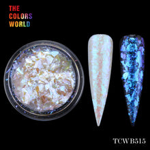 Load image into Gallery viewer, TCT-238 Unicorn White Chameleon Flakes Magic Aurola Foil Chrome Chameleon Shards