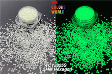 Load image into Gallery viewer, Luminous Glow in Dark Glitter 1.5mm Hexagon