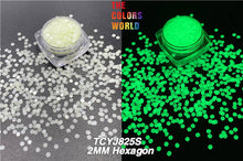 Load image into Gallery viewer, Luminous Glow in Dark Glitter 2mm Hexagon