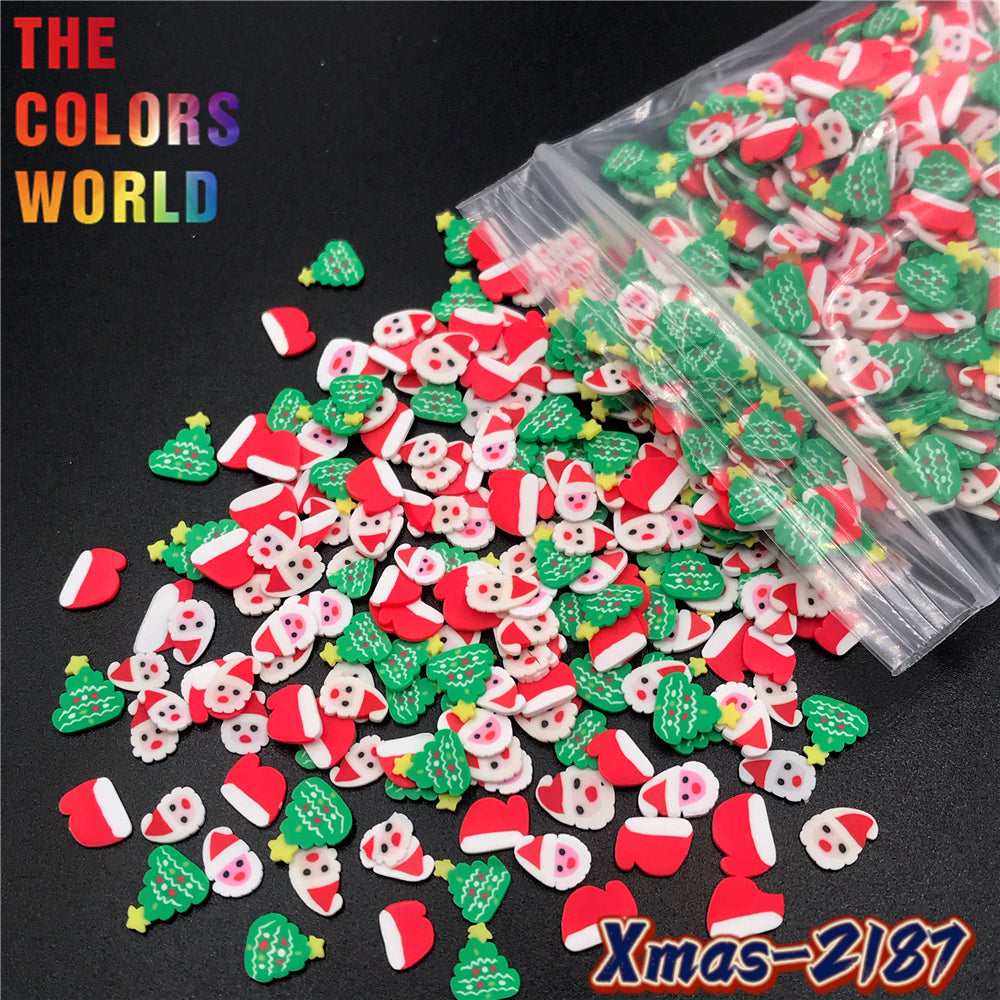 TCT-633 Christmas Non Toxic Nail 3D Decorations , Polymer Clay Slices For Crafts Making