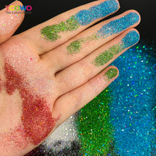 Load image into Gallery viewer, TCT-1067 Eco Friendly PET Fine Glitter Bulk Nail Powder High Gloss Non Toxic Vegan Hexagon Glitter for Nail Art Body Decor DIY Christmas Crafts Factory Direct Supply
