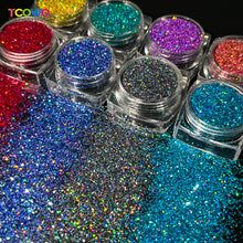 Load image into Gallery viewer, TCT-1063 &amp; TCT-1064 Fine &amp; Chunky Holographic PET Glitter Bulk Glitter for Nails High Brightness Safe Vegan Resin Craft Makeup Body Decoration
