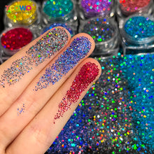 Load image into Gallery viewer, TCT-1063 &amp; TCT-1064 Fine &amp; Chunky Holographic PET Glitter Bulk Glitter for Nails High Brightness Safe Vegan Resin Craft Makeup Body Decoration
