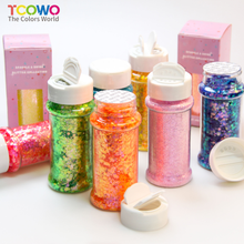 Load image into Gallery viewer, TCT-912 TCOWO Bulk Mix Christmas Glitter PET Film Holographic/Metallic/Rainbow Iridescent Chunky Glitter Shaker 2OZ/Bottle*4 Glitter for Nail Art Resin DIY Crafts Festival Decorations Face Body Hair Decoration Wholesale

