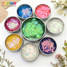 Load image into Gallery viewer, TCOWO Wholesale Biodegradable Plant Cellulose Glitter 28 Colors Mix Particle Size Heart Star Snowflakes for Cosmetics Crafts Christmas Weddings Parties EU Standard MSDS TUV Certified

