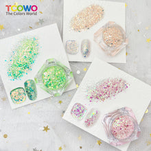 Load image into Gallery viewer, TCT-1066-3 Mixed Hexagon Flat PET Glitter Iridescent Rainbow Diamond Sparkle Macaron Shades Nail Art Craft Decoration
