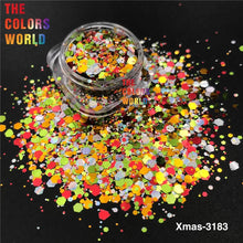 Load image into Gallery viewer, TCT-888 Biodegradable Christmas Mix Chunky Glitter, Eco-Friendly Cosmetic Grade, TCOWO Festive Red/Green/Gold Glitter (Wholesale Available)
