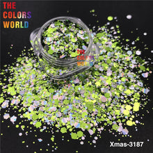 Load image into Gallery viewer, TCT-888 Biodegradable Christmas Mix Chunky Glitter, Eco-Friendly Cosmetic Grade, TCOWO Festive Red/Green/Gold Glitter (Wholesale Available)
