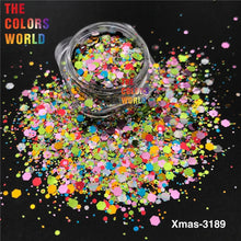 Load image into Gallery viewer, TCT-888 Biodegradable Christmas Mix Chunky Glitter, Eco-Friendly Cosmetic Grade, TCOWO Festive Red/Green/Gold Glitter (Wholesale Available)
