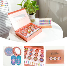 Load image into Gallery viewer, Eddiee 12 Colors Nail Powder And Nail Tips Chart Display Set Magnetic Cat Eye Powder,Chameleon Powder Pigment,Aurora Powder,Chameleon Flakes Foil,Holographic Mirror Chrome Powder For Nail Art Nail Salon Manicure DIY
