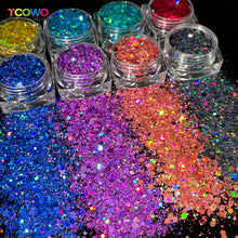 Load image into Gallery viewer, TCT-1063 &amp; TCT-1064 Fine &amp; Chunky Holographic PET Glitter Bulk Glitter for Nails High Brightness Safe Vegan Resin Craft Makeup Body Decoration
