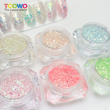 Load image into Gallery viewer, TCT-1066-3 Mixed Hexagon Flat PET Glitter Iridescent Rainbow Diamond Sparkle Macaron Shades Nail Art Craft Decoration

