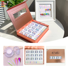 Load image into Gallery viewer, Eddiee 12 Colors Nail Powder And Nail Tips Chart Display Set Magnetic Cat Eye Powder,Chameleon Powder Pigment,Aurora Powder,Chameleon Flakes Foil,Holographic Mirror Chrome Powder For Nail Art Nail Salon Manicure DIY
