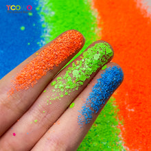 Load image into Gallery viewer, TCT-1058 Biodegradable Matte Fluorescent Glitter Eco-Friendly Vegan Cosmetic Grade Mix Chunky &amp; 0.4mm Fine Glitter for Nail Body Face Art &amp; Crafts
