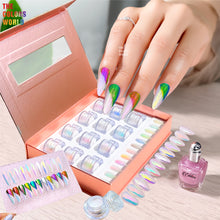 Load image into Gallery viewer, Eddiee 12 Colors Nail Powder And Nail Tips Chart Display Set Magnetic Cat Eye Powder,Chameleon Powder Pigment,Aurora Powder,Chameleon Flakes Foil,Holographic Mirror Chrome Powder For Nail Art Nail Salon Manicure DIY
