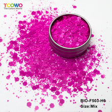 Load image into Gallery viewer, TCT-1058 Biodegradable Matte Fluorescent Glitter Eco-Friendly Vegan Cosmetic Grade Mix Chunky &amp; 0.4mm Fine Glitter for Nail Body Face Art &amp; Crafts
