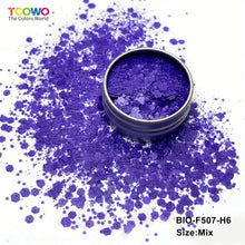 Load image into Gallery viewer, TCT-1058 Biodegradable Matte Fluorescent Glitter Eco-Friendly Vegan Cosmetic Grade Mix Chunky &amp; 0.4mm Fine Glitter for Nail Body Face Art &amp; Crafts
