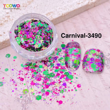 Load image into Gallery viewer, TCT-959 Holographic Chunky Glitter Mixed Size Mixed Colors PET Glitter Powder for Eyes Face Body Hair Musical Festivals Carnival Parties
