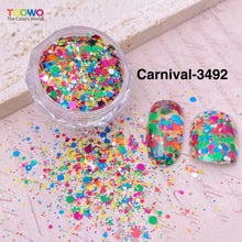 Load image into Gallery viewer, TCT-959 Holographic Chunky Glitter Mixed Size Mixed Colors PET Glitter Powder for Eyes Face Body Hair Musical Festivals Carnival Parties

