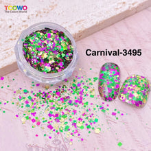 Load image into Gallery viewer, TCT-959 Holographic Chunky Glitter Mixed Size Mixed Colors PET Glitter Powder for Eyes Face Body Hair Musical Festivals Carnival Parties

