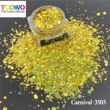 Load image into Gallery viewer, TCT960 Carnival Mixed Hexagon Colorful Sequin Powder Chunky Nail Glitter for Gel Polish DIY Nails Accessories Body Glitter Festival Rave
