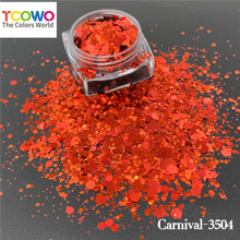 Load image into Gallery viewer, TCT960 Carnival Mixed Hexagon Colorful Sequin Powder Chunky Nail Glitter for Gel Polish DIY Nails Accessories Body Glitter Festival Rave
