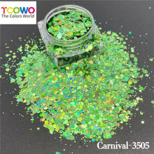 Load image into Gallery viewer, TCT960 Carnival Mixed Hexagon Colorful Sequin Powder Chunky Nail Glitter for Gel Polish DIY Nails Accessories Body Glitter Festival Rave
