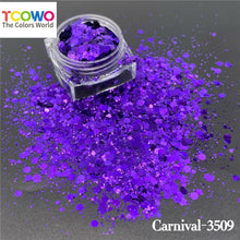 Load image into Gallery viewer, TCT960 Carnival Mixed Hexagon Colorful Sequin Powder Chunky Nail Glitter for Gel Polish DIY Nails Accessories Body Glitter Festival Rave
