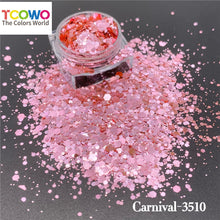 Load image into Gallery viewer, TCT960 Carnival Mixed Hexagon Colorful Sequin Powder Chunky Nail Glitter for Gel Polish DIY Nails Accessories Body Glitter Festival Rave
