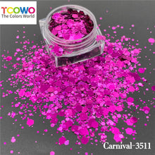 Load image into Gallery viewer, TCT960 Carnival Mixed Hexagon Colorful Sequin Powder Chunky Nail Glitter for Gel Polish DIY Nails Accessories Body Glitter Festival Rave
