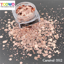Load image into Gallery viewer, TCT960 Carnival Mixed Hexagon Colorful Sequin Powder Chunky Nail Glitter for Gel Polish DIY Nails Accessories Body Glitter Festival Rave
