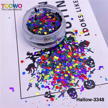 Load image into Gallery viewer, TCT-926 Halloween Party Confetti Black Red Glitter, Mix Bat Spider Cross Shapes Metallic Sequins, Non-Toxic Shining Glitter for Face Nail Body Festival Table Decor, BOPET Material with MSDS Certification
