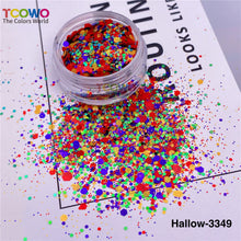 Load image into Gallery viewer, TCT-926 Halloween Party Confetti Black Red Glitter, Mix Bat Spider Cross Shapes Metallic Sequins, Non-Toxic Shining Glitter for Face Nail Body Festival Table Decor, BOPET Material with MSDS Certification
