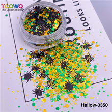 Load image into Gallery viewer, TCT-926 Halloween Party Confetti Black Red Glitter, Mix Bat Spider Cross Shapes Metallic Sequins, Non-Toxic Shining Glitter for Face Nail Body Festival Table Decor, BOPET Material with MSDS Certification
