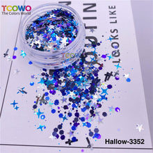 Load image into Gallery viewer, TCT-926 Halloween Party Confetti Black Red Glitter, Mix Bat Spider Cross Shapes Metallic Sequins, Non-Toxic Shining Glitter for Face Nail Body Festival Table Decor, BOPET Material with MSDS Certification
