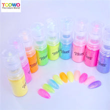 Load image into Gallery viewer, TCT-921 Fine Glitter Ombre Powder Spray, Gold Background Iridescent Rainbow Glitter, 12 Colors 38um, Easy to Use for Nail Art Hair Skin Crafts, MSDS Certified, Guangdong China
