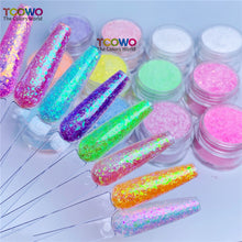 Load image into Gallery viewer, TCT-922 Iridescent Rainbow Shards Glitter Acrylic Powder, EMA Material (2-7min Customizable Drying), 2 In 1 Acrylic &amp; Dipping Powder, Non-Toxic Long Lasting, TCOWO (MSDS Certified)
