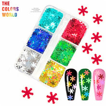 Load image into Gallery viewer, Xmas Snowflake Nail Sequins Glitter
