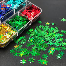 Load image into Gallery viewer, Xmas Snowflake Nail Sequins Glitter
