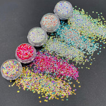 Load image into Gallery viewer, TCT-969 Fish Scale &amp; Bubble Glitter Chunky Size Unique Mixed Color Finish 50g/200g/500g for Nail Art DIY Crafts
