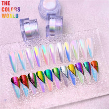 Load image into Gallery viewer, Eddiee 12 Colors Nail Powder And Nail Tips Chart Display Set Magnetic Cat Eye Powder,Chameleon Powder Pigment,Aurora Powder,Chameleon Flakes Foil,Holographic Mirror Chrome Powder For Nail Art Nail Salon Manicure DIY
