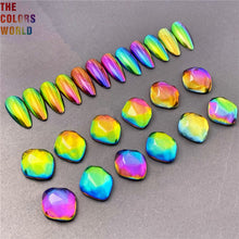 Load image into Gallery viewer, Eddiee 12 Colors Nail Powder And Nail Tips Chart Display Set Magnetic Cat Eye Powder,Chameleon Powder Pigment,Aurora Powder,Chameleon Flakes Foil,Holographic Mirror Chrome Powder For Nail Art Nail Salon Manicure DIY
