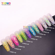 Load image into Gallery viewer, TCT-896 Eco‑Friendly Gold Background Iridescent Rainbow Chunky Glitter for Face Body Makeup Crafts Tumbler Decoration
