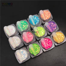 Load image into Gallery viewer, TCT-896 Eco‑Friendly Gold Background Iridescent Rainbow Chunky Glitter for Face Body Makeup Crafts Tumbler Decoration
