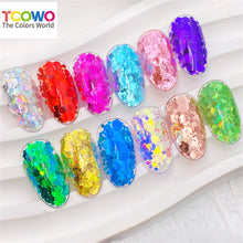 Load image into Gallery viewer, TCT960 Carnival Mixed Hexagon Colorful Sequin Powder Chunky Nail Glitter for Gel Polish DIY Nails Accessories Body Glitter Festival Rave
