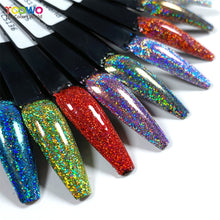 Load image into Gallery viewer, TCT-814 TCOWO Strong Holographic Color Fine Glitter Solvent Resistant Ultrathin Material Nails Art Manicure Makeup DIY Decoration Powder

