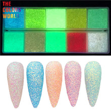 Load image into Gallery viewer, Glow in Dark Iridescent Rainbow Fine Glitter
